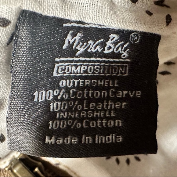 Myra Bag Tote Canvas and Leather Shoulder Strap Zipped Bag - NWT - Picture 13 of 16